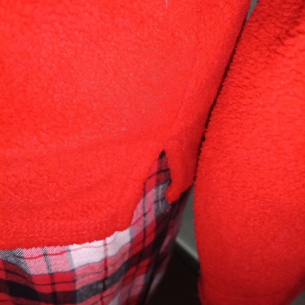 Red Fleece Button Front Jacket - Picture 5 of 6
